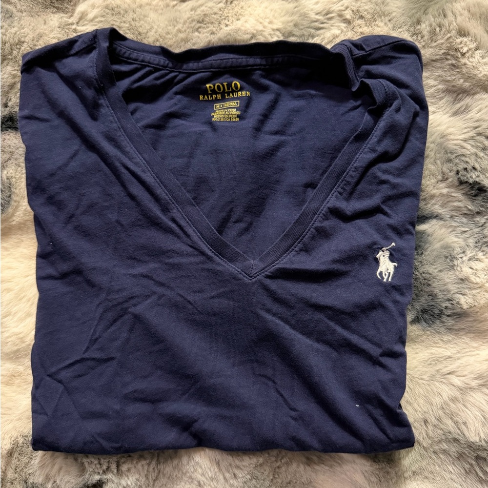 Polo by Ralph Lauren Women’s V-Neck Tee in Navy